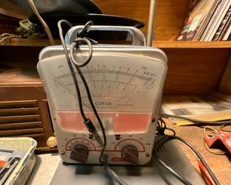Outside storage building in back yard - small tube tester