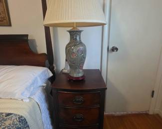 Bedroom at end of hall on left -,night stand & lamp