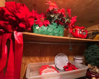 Outside storage building in back yard - Holiday decor