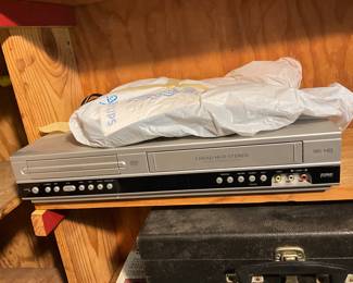 Outside storage building in back yard - DVD Stereo player