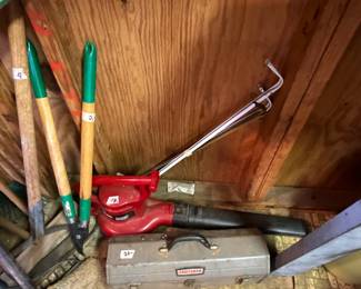 Outside storage building in back yard - More tools, tool box & more