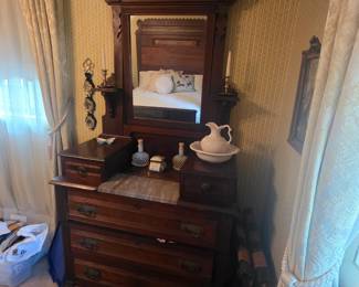 Matching antique dresser with mirror - also great condition