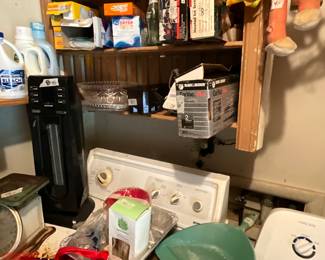 Outside laundry room with storage - decor, cleaning supplies car vac, & more!