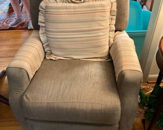 Living Room - close up of LazyBoy fabric recliner