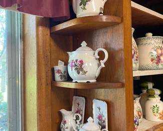 Kitchen - additional items with rise motif includes sugar/creamer with under plates, coffee & tea pots