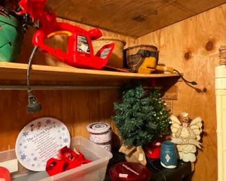 Outside storage building in back yard - Holiday decor & more
