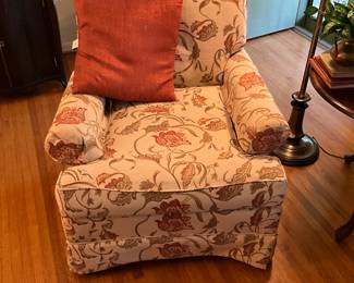 Flowered upholstered chair