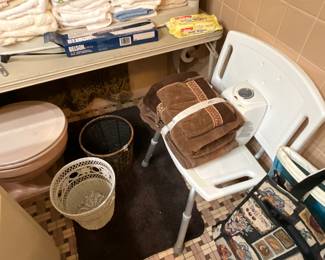 Hall bathroom - wastebaskets & more