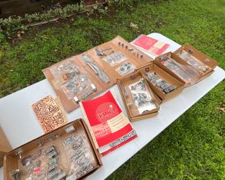 Outside in back yard - set with components to build your own television