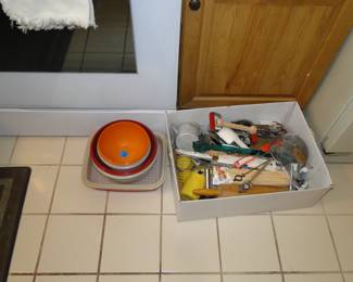 Utensils and more on the floor
