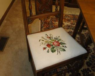 The Dining Room table chairs are also hand stitched too