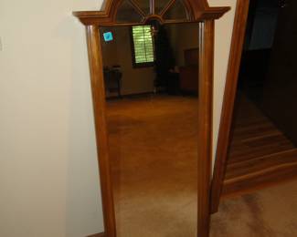 Large, arch top wood framed mirror