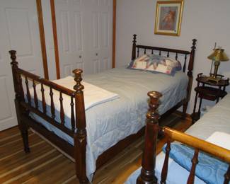 These are original, solid wood, hand carved beds. One of a kind. Twin, twin beds