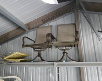 Swivel chairs, way up high!  Don't worry we will bring them down
