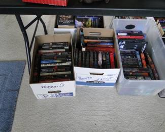 Boxes and bins of books