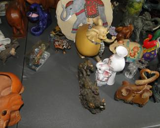 Elephant figures in all sizes and all shapes and in all colors