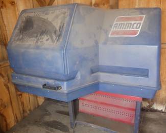 AMMCO MODEL 6900 TWIN FACING BRAKE LATHE WITH TOOLING AND COVERED CABINET