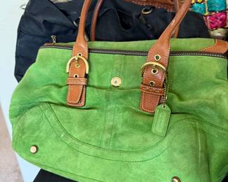 Green Coach Suede Purse