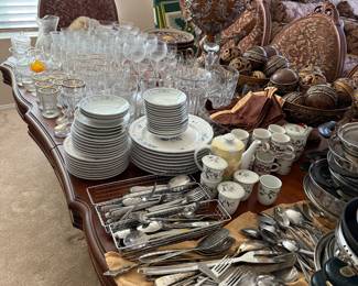 Silver Ware, China, Glassware