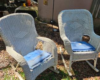 Pair of wicker rockers $100