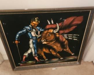 One of several black velvet paintings