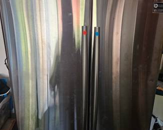 Side by side stainless steel fridge with freezer on the bottom. Very good condition $350