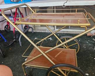 Very cool 1950/60's collapsible trolley bar cart $600