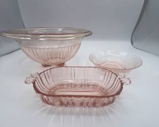 Pink depression glass