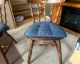 Set of solid wood vintage chairs. Super cute and ready to use!