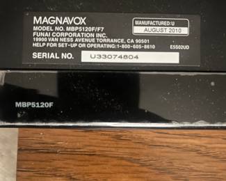 Magnavox MBP5120F/F7 Blue Ray DVD Player