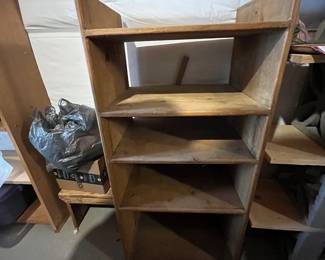 Sturdy wood shelf for shoes, books, crafts and more! Solid wood, very good condition for an item of its age and use.