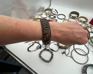 Hand carved wood bracelet