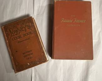 Antique cookbook lot. Lowney’s Cook Book 1921 and The Fannie Farmer Cookbook.
