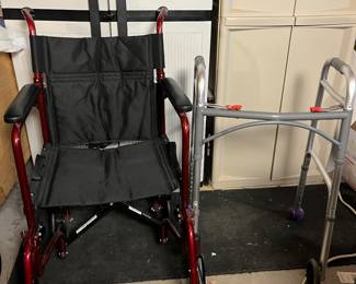 Wheel chair and walker - Excellent condition.