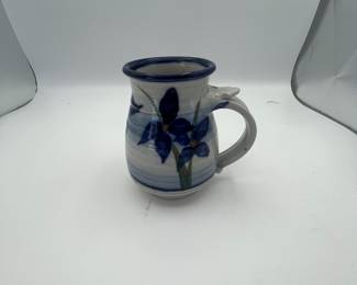 Hand Paintes Blue Flower Pottery Mug