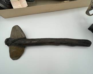 This is a fun lot that includes a collectible Flint Lock replica pistol (non operational), a Tomahawk and a model of the Mayflower. Also included is a fun stein with a sea faring scene and a little lace handkerchief. Perfect collection for the era of the founding of the United States of America.
See items descriptions and photos for condition details.