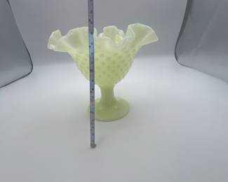 Fenton glass candy dish - soft yellow