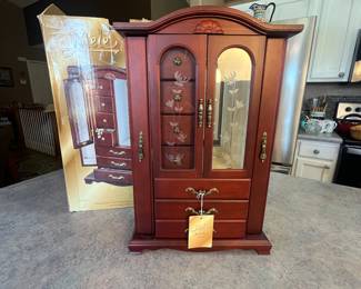 Small jewelry armoire. 19” Tall