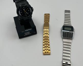 Vintage men’s watches, including original Casio calculator watch
