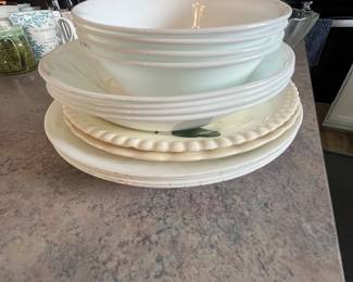 Lot of kitchen dish and serve ware.