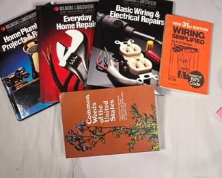 Book collection for home repair.