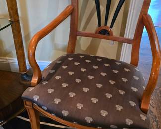 Walnut & Burled wood pair of chairs.