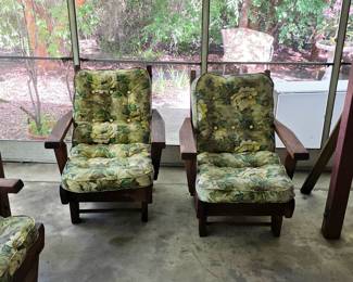 Vintage mid century redwood patio furniture