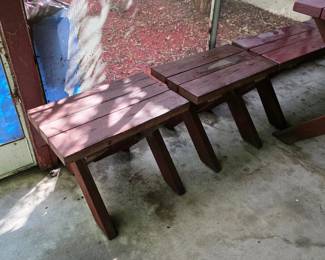 Vintage mid century redwood patio furniture