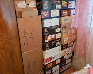Cowboy boots, mostly exotic skins, Lucchese, Justin, Nocona, Tony Lama, Dan Post, and custom pairs