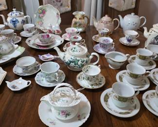 vintage fine China tea sets, teapots and tea cups