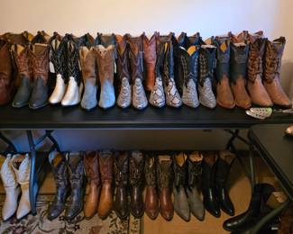 Cowboy boots, many exotics and pre-ban skins