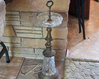 Vintage lighted floor ashtray