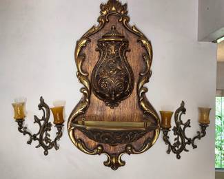 Vintage mid century decor and wall sconces