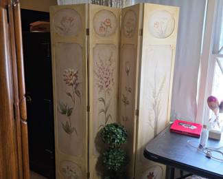 Vintage four panel room divider